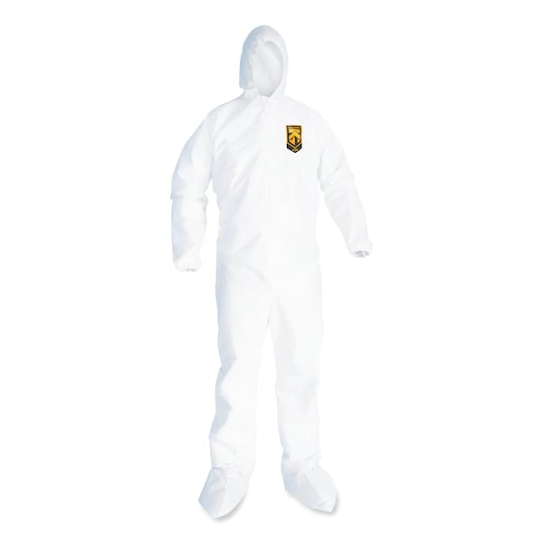 Kleenguard Disposable Coveralls, Large, MICROFORCE* Barrier SMS Fabric, White, 24 PK KCC49123 - main